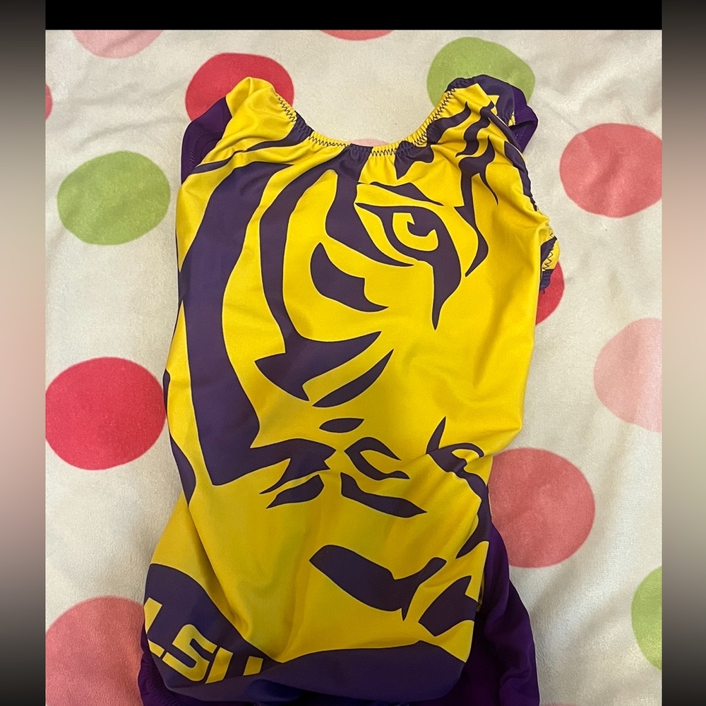 LSU college gymnastics leotard